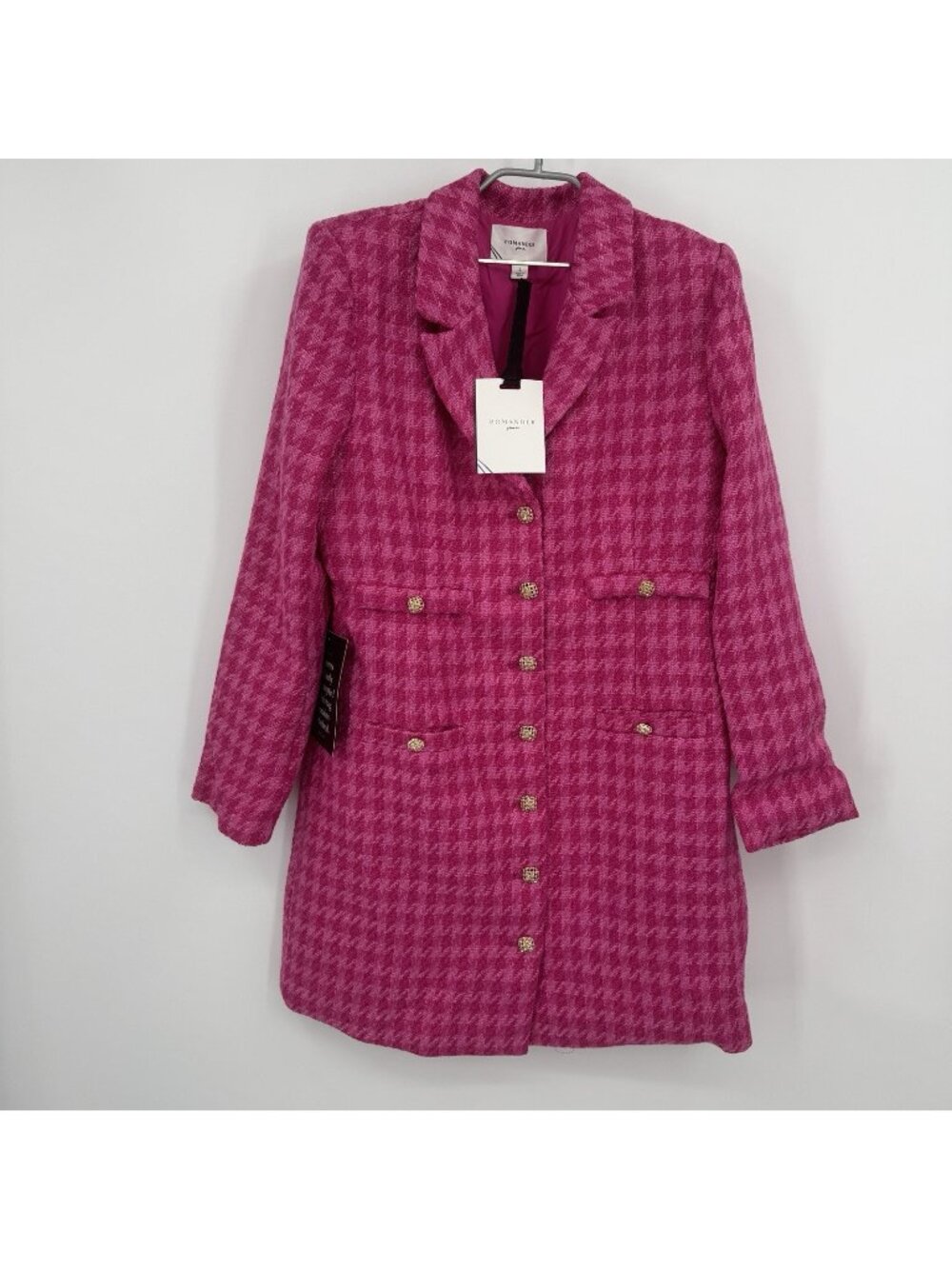 Pomander Place By Tuckernuck Magenta Pink Tweed Stacie Mini Dress Size L Large